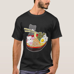 Kawaii Japanese Anime Cat Hoodie Bowl Ramen Noodle T-Shirt
