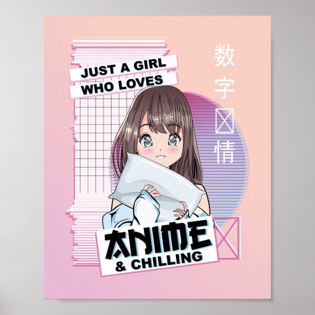 Just A Girl Who Loves Anime And Chilling - Japanese Anime Throw Blanket  Winter flannel bedspreads, bed sheets, blankets on cars - AliExpress