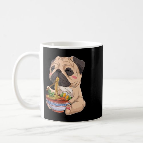 kawaii Japanese anime Pug Dog ramen Food Lovers Coffee Mug