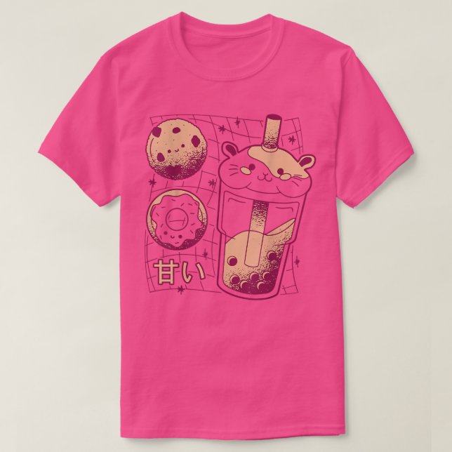 Kawaii Japanese Boba Tea Guinea Pig Donut Cookie G T-Shirt (Design Front)