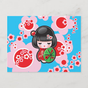 Kawaii Japanese Doll Postcard