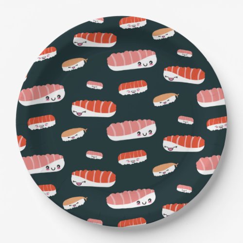 Kawaii Japanese Food Otoro Sushi Cute Summer Paper Plates