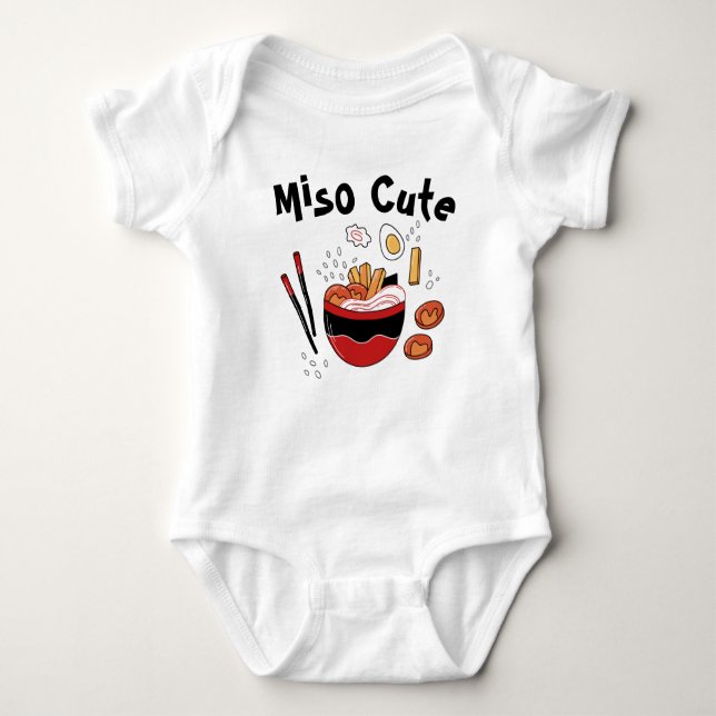 kawaii Japanese food ramen noodle soup miso cute Baby Bodysuit (Front)