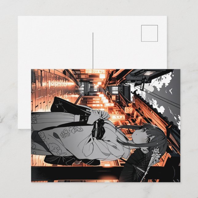 KAWAII Japanese Girl Postcard (Front/Back)