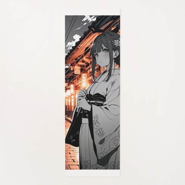 KAWAII Japanese Girl yoga mat (Front)