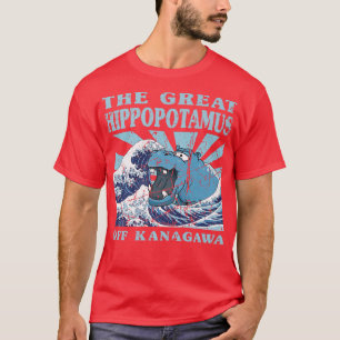 Kawaii Japanese Great Wave Great Hippo Cute Japan T-Shirt