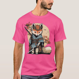 Kawaii Japanese Samurai Fox Anime T-Shirt