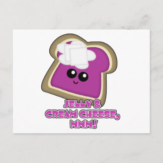 Kawaii Jelly and Cream Cheese Toast Postcard