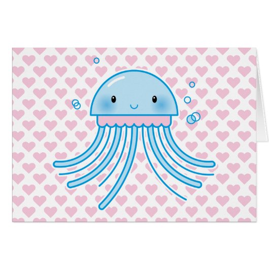 Kawaii jellyfish cards (Front Horizontal)