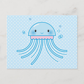 Kawaii jellyfish postcard