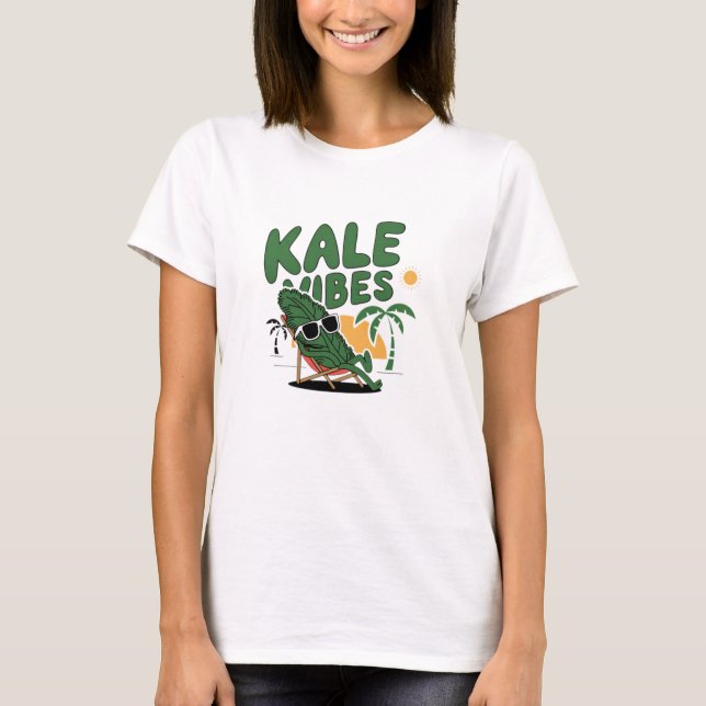 Kawaii Kale Art for All T-Shirt (Front)