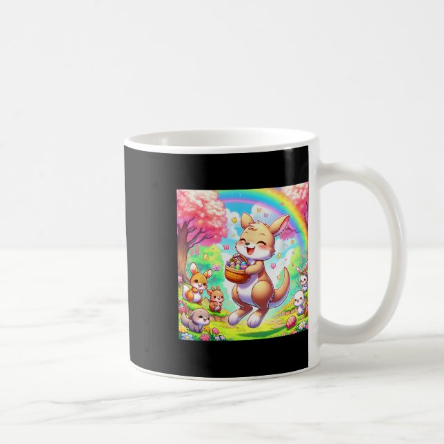 Kawaii Kangaroo Easter Adorable Easter Kangaroo  Coffee Mug (Right)
