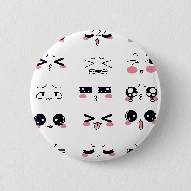 kawaii kaomoji button (Front)