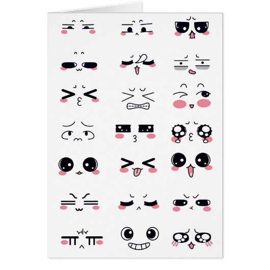 kawaii kaomoji cards (Front)