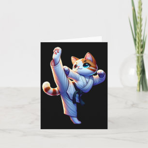 Kawaii Karate Kitty In Action Card