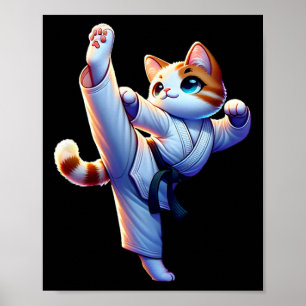 Kawaii Karate Kitty In Action  Poster