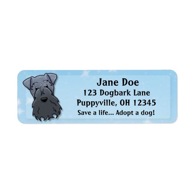 Kawaii Kerry Blue Terrier Label (Front)