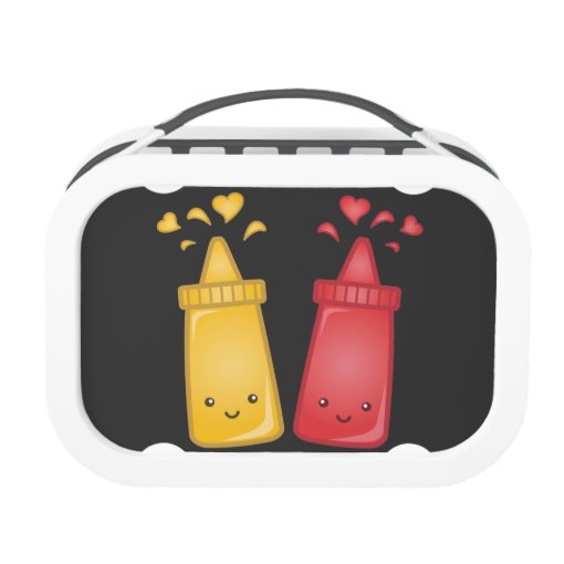 Kawaii Ketchup and Mustard Love Yubo Lunchbox Zazzle