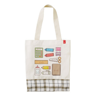 Kawaii Kids Back to School Supplies Zazzle HEART Tote Bag
