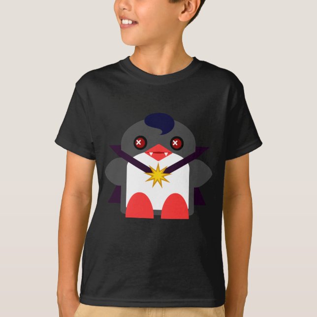 Kawaii Kids Penguin Vampire T-Shirt (Front)