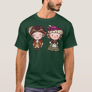 Kawaii King Louie XVI Marie Antoinette Characters T-Shirt