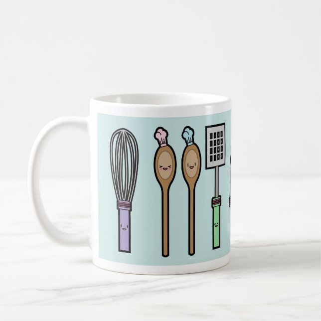 Kawaii Kitchen Utensils Coffee Mug (Left)