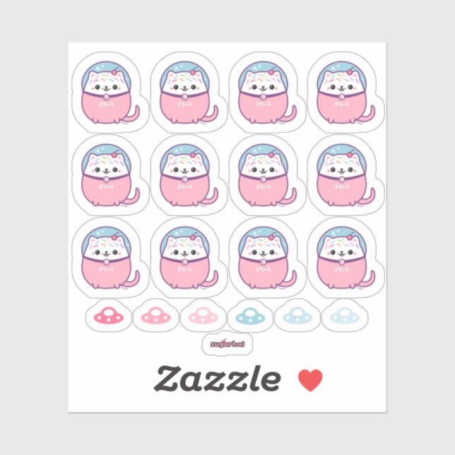 Kawaii Kitipai Astronaut Cat Sticker (Sheet)