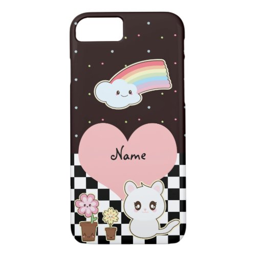 Kawaii kitten and rainbow so cute iPhone 87 case