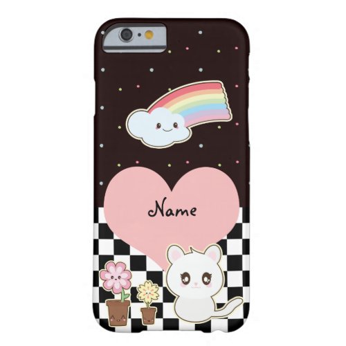 Kawaii kitten and rainbow so cute barely there iPhone 6 case