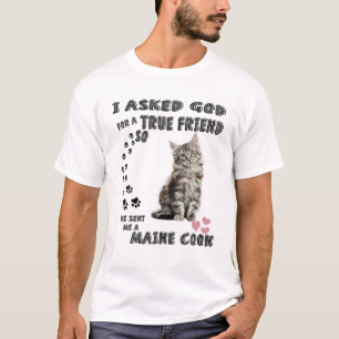 Kawaii Kitten Quote Mom Dad Lover Print, Cute Main T-Shirt
