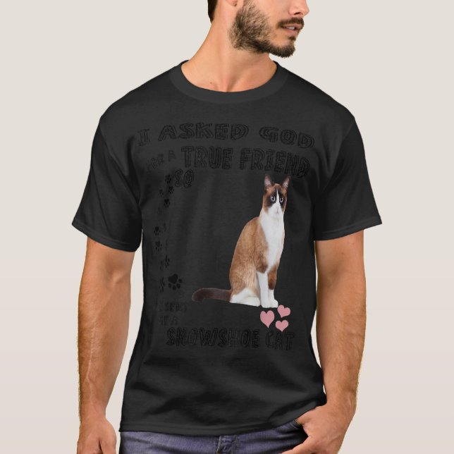 Kawaii Kitten Quote Mom Dad Lover Print, Cute Snow T-Shirt (Front)