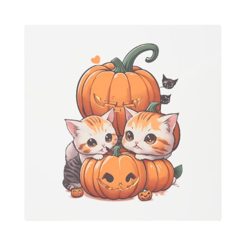 Kawaii Kittens Metal Print