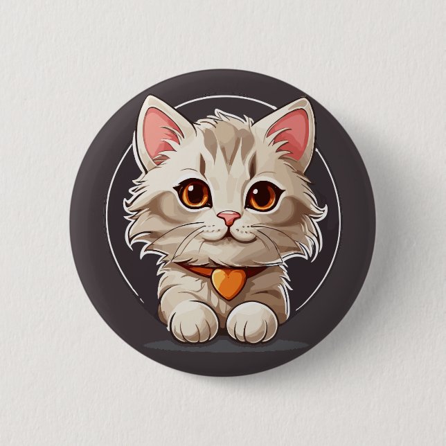 Kawaii Kitty Cat Button (Front)