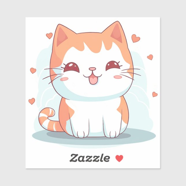 Kawaii Kitty Cat Chibi  Sticker (Sheet)