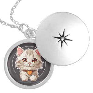 Kawaii Kitty Cat Locket Necklace