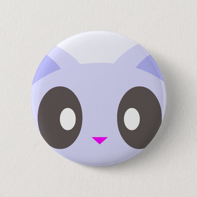 kawaii kitty closeup pinback button (Front)