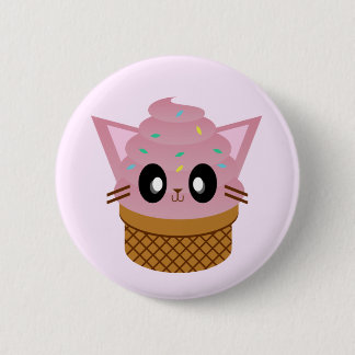 kawaii kitty cone ice cream cat meow button