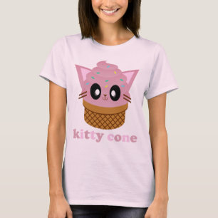 kawaii kitty cone ice cream cat meow T-Shirt