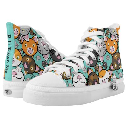 Kawaii Kitty Faces Top ZipZ Tennis Shoes