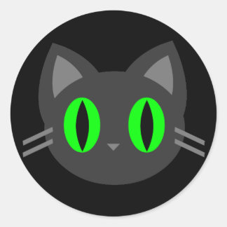 Kawaii Kitty Halloween Classic Round Sticker