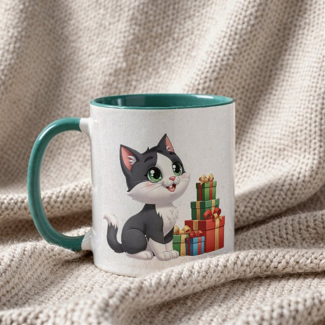Kawaii kitty mug with gifts adorable design  (Creator Uploaded)