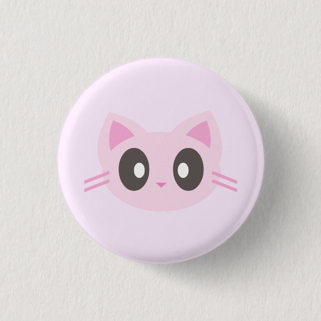 kawaii kitty pinback button (Front)
