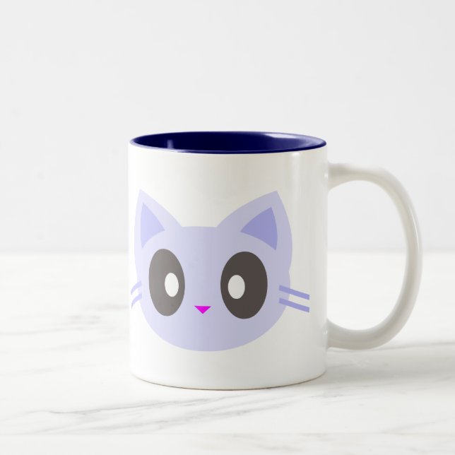 kawaii kitty Two-Tone coffee mug (Right)