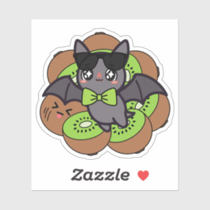 Kawaii Kiwi Bat with Sunglasses Sticker