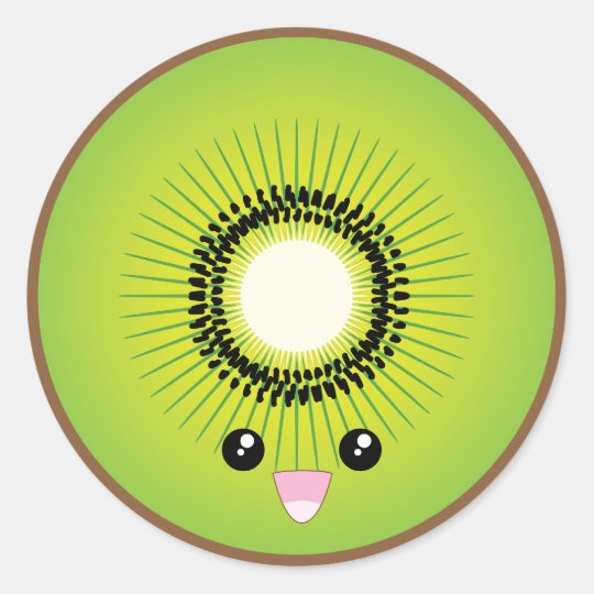 Kawaii Kiwi Classic Round Sticker