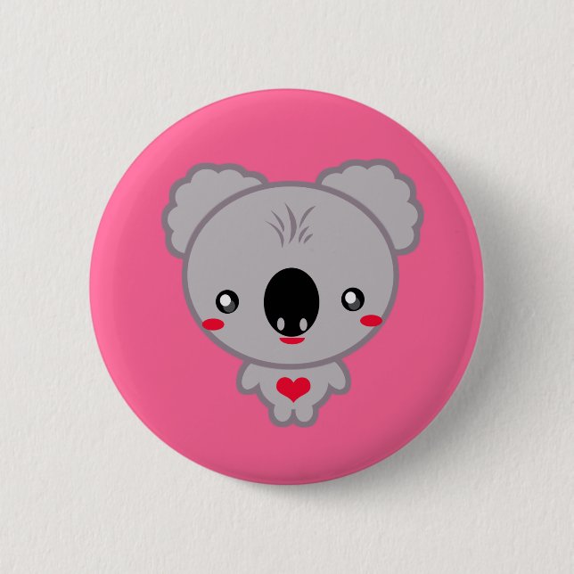 Kawaii Koala Bear Button (Front)