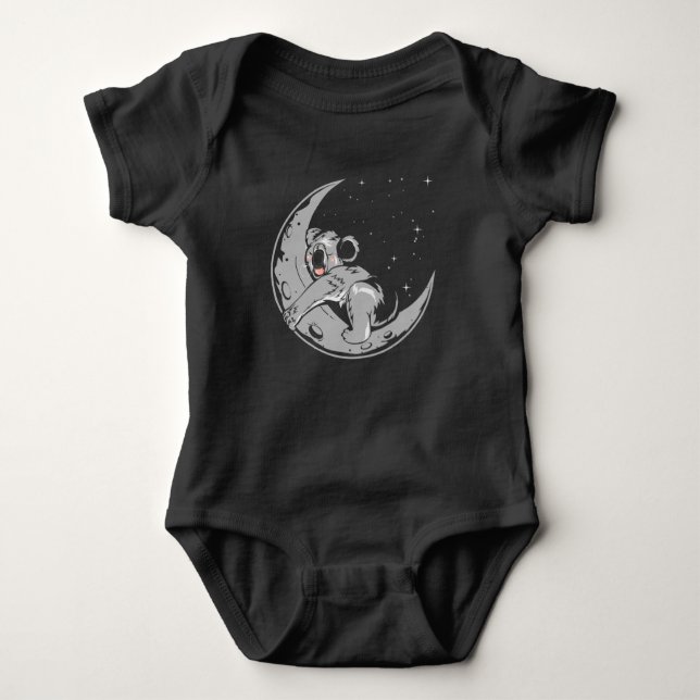 Kawaii Koala Cute Sleeping Animal Moon Baby Bodysuit (Front)
