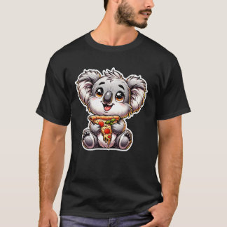 Kawaii Koala Eating Pizza Funny Pizza Lover Koala  T-Shirt