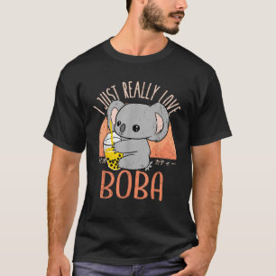Kawaii Koala I Just Love Boba Bubble Tea T-Shirt
