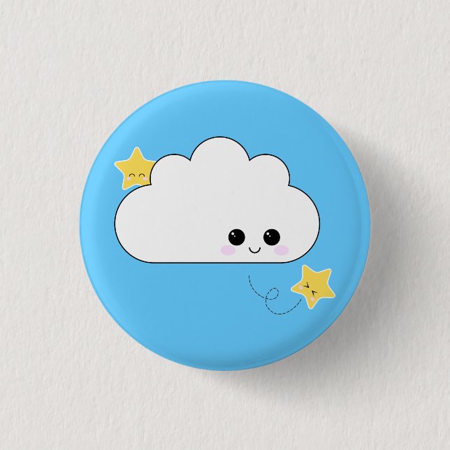 Kawaii Kokeshi Cloud Pin (Front)